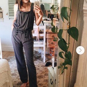 DAUGHTERS OF THE LIBERATION ANTHROPOLOGIE BLK/GRAY PRINT JUMPSUIT SZ 2*
